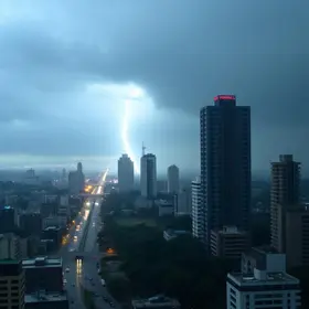 alerta vermelho de tempestade